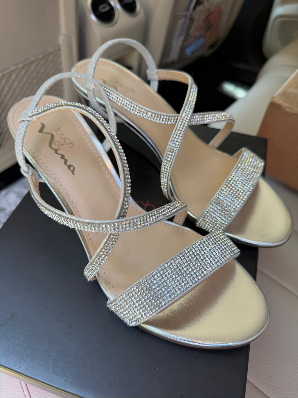Nina Nixon Wedge Sandal - Silver - size 9
